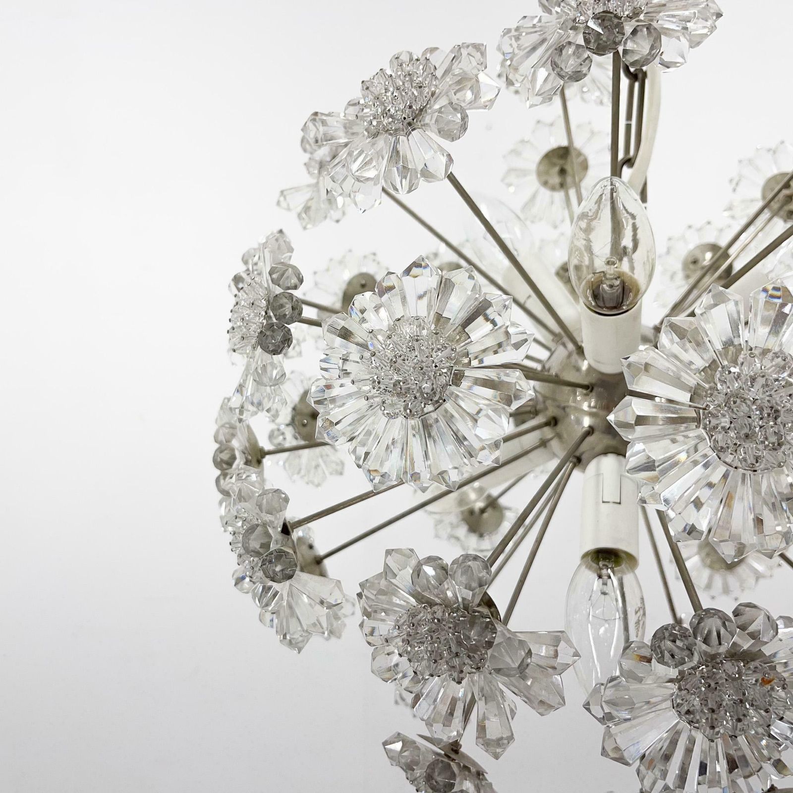 Design Space Age Dandelion / Sputnik Chandelier By Preciosa, 1970s photo vintage
