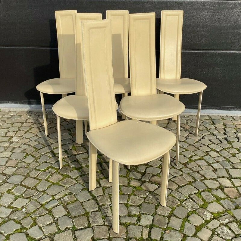 Set Of 6 Quia Chairs   Elana B Model   Beige photo furniture