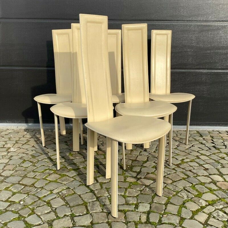 Set Van 6 Quia Stoelen – Model Elana B – Beige photo Meubels