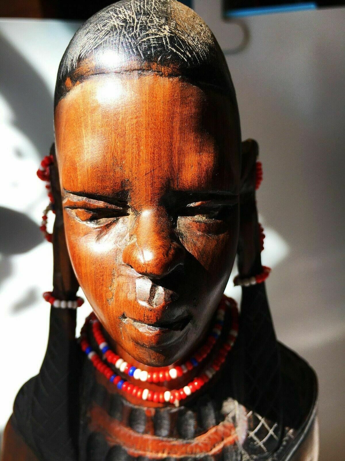 photo for sale Africa Handcarved Rosewood Tribal Lady Figurine
