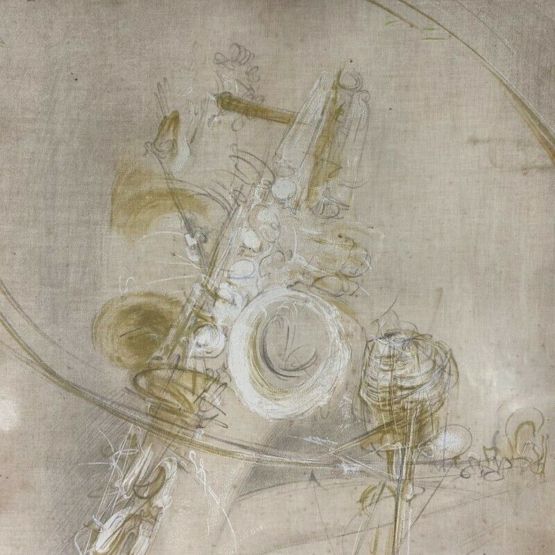 Modern Painting By G. Cazzaniga, Lazz Man 1960 photo Art