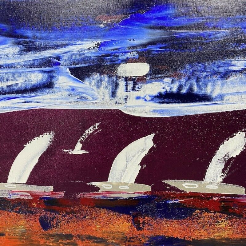 Olieverf Op Doek, Cordan, Zeilboten photo Kunst