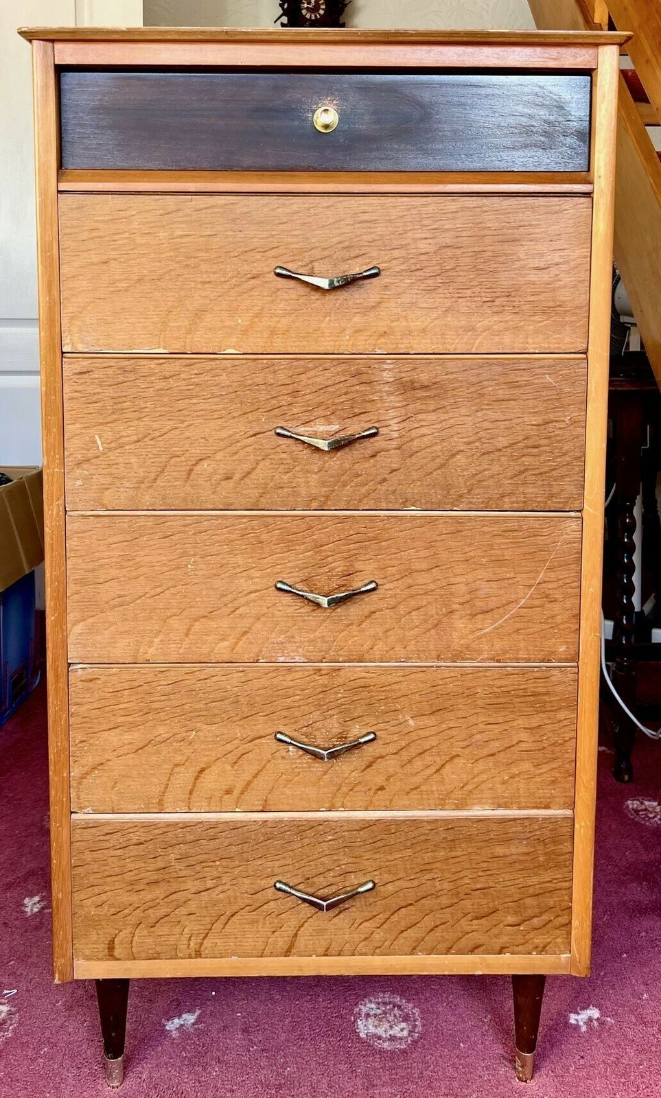 Astons Of Wrexham 1960’s Chest Of Drawers, Non Refurbished, Original Finish photo for sale