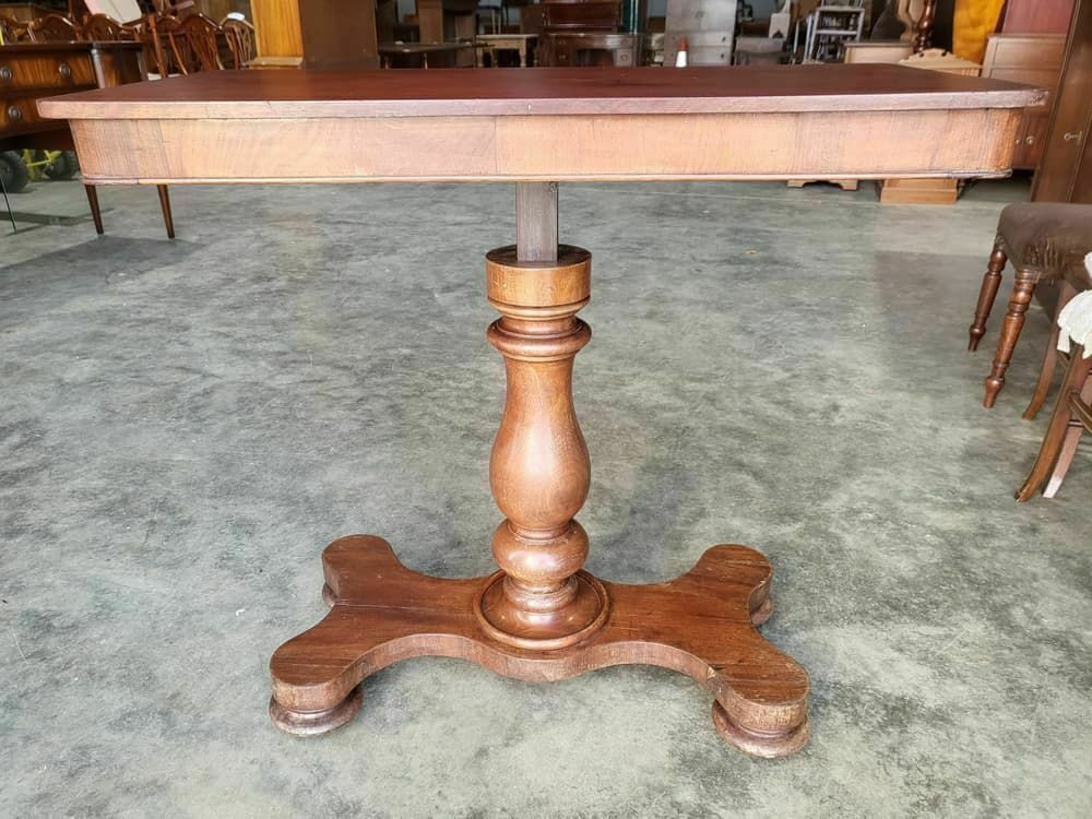 photo furniture Antique Victorian Adjustable Height Pedestal Desk Work Console Table Quad Base
