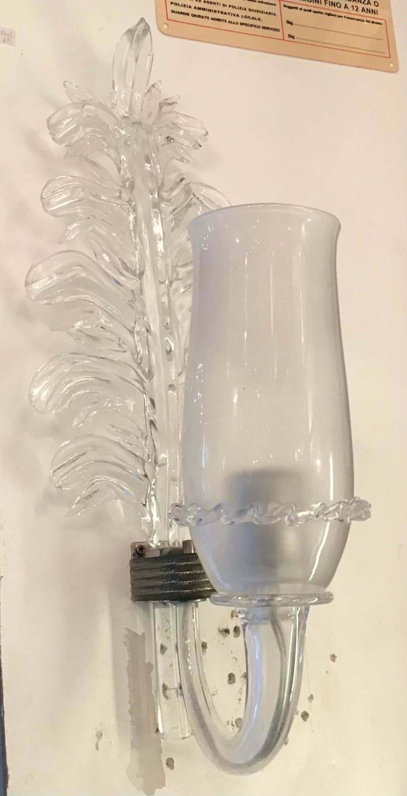 Seguso Vetri D'arte Appliques Murano Glass Metal Crome 1950 Italy photo buy