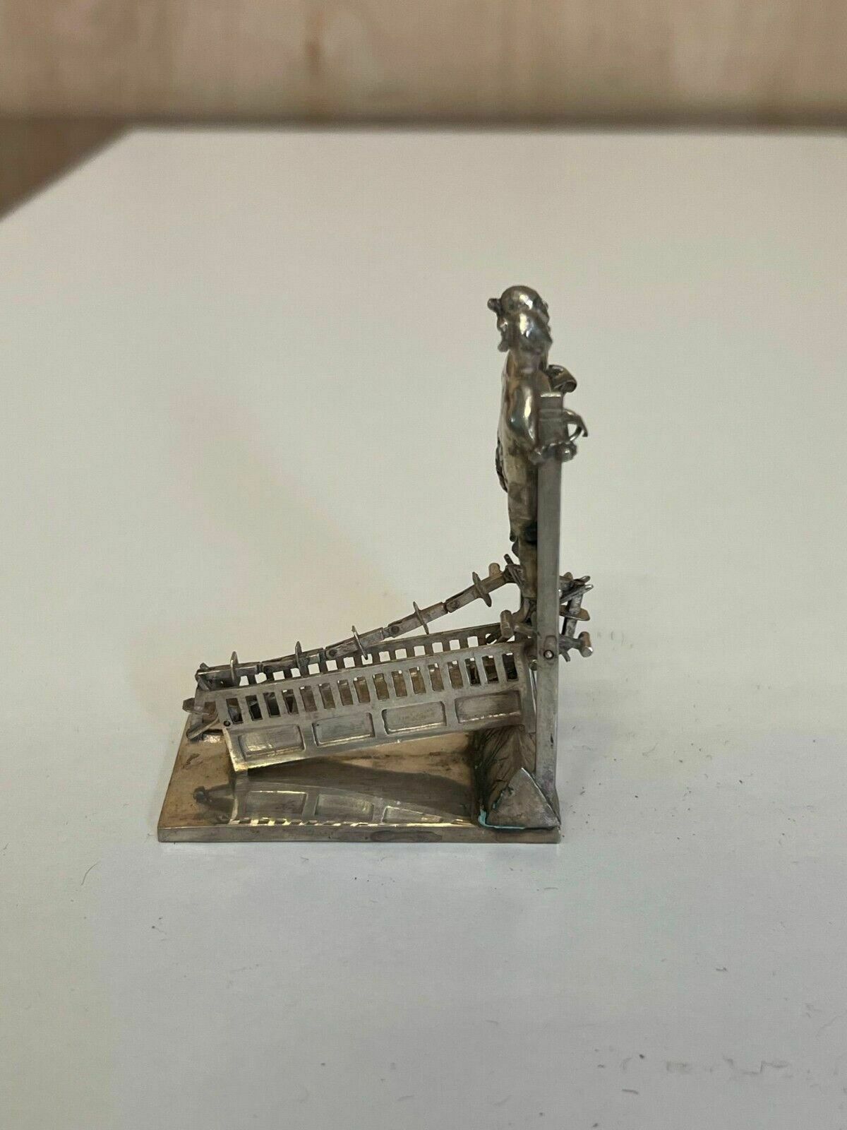 photo furniture Antique Circa 1890 Chinese Sterling Silver Statue Of Men Peddling With A Chain