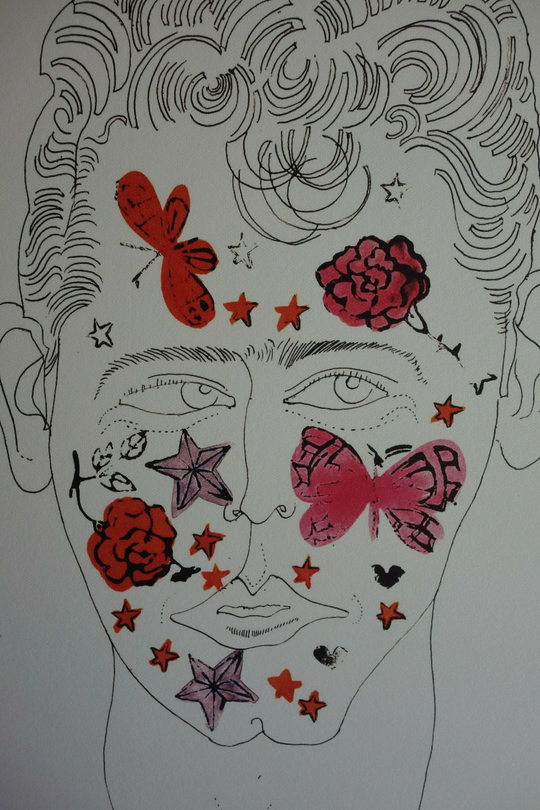 Fine Pop Art Limited Edition Print   Illustration   Portrait With Butterflies, Andy Warhol, Signed & Numbered photo for sale