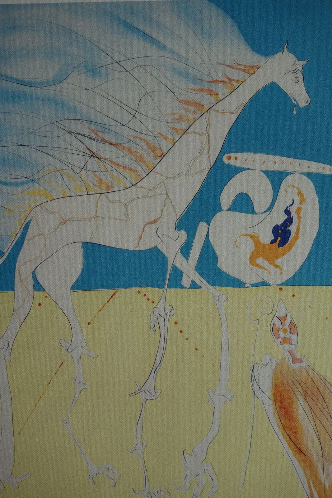 Fine Surrealist Limited Edition Print   Burning Giraffe, Salvador Dali, Signed & Numbered In Pencil photo furniture
