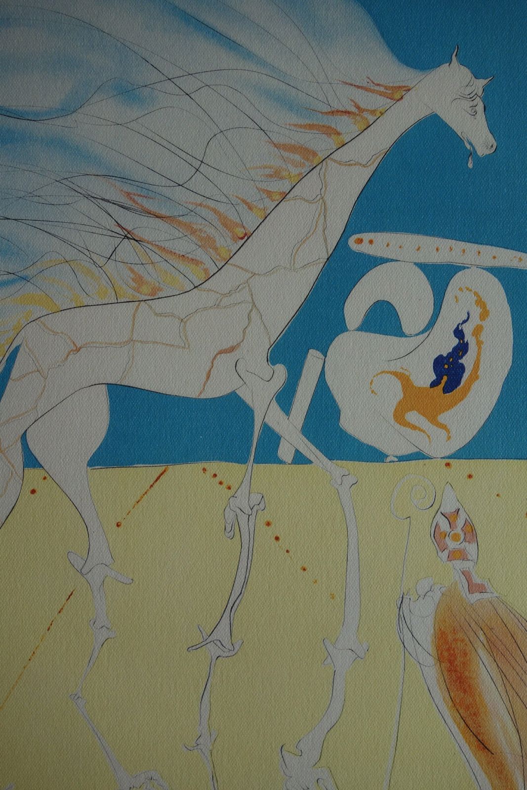 Fine Surrealist Limited Edition Print   Burning Giraffe, Salvador Dali, Signed & Numbered In Pencil photo vinterior