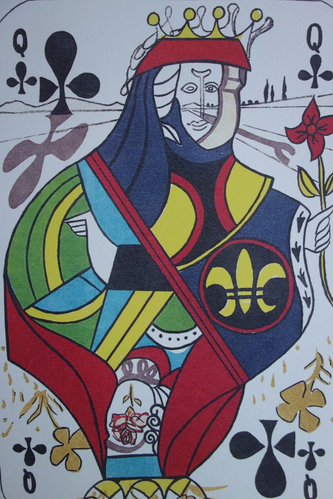 Fine Surrealist Limited Edition Print, Surreal Playing Cards   Queen   Clubs, Salvador Dali, Signed & Numbered In Pencil photo vinterior