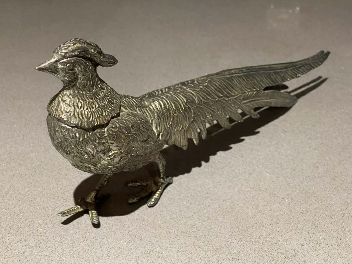 Large Silver Peacock Stand, Antique Pair Of Decoration Object Home Decor Bird photo buy
