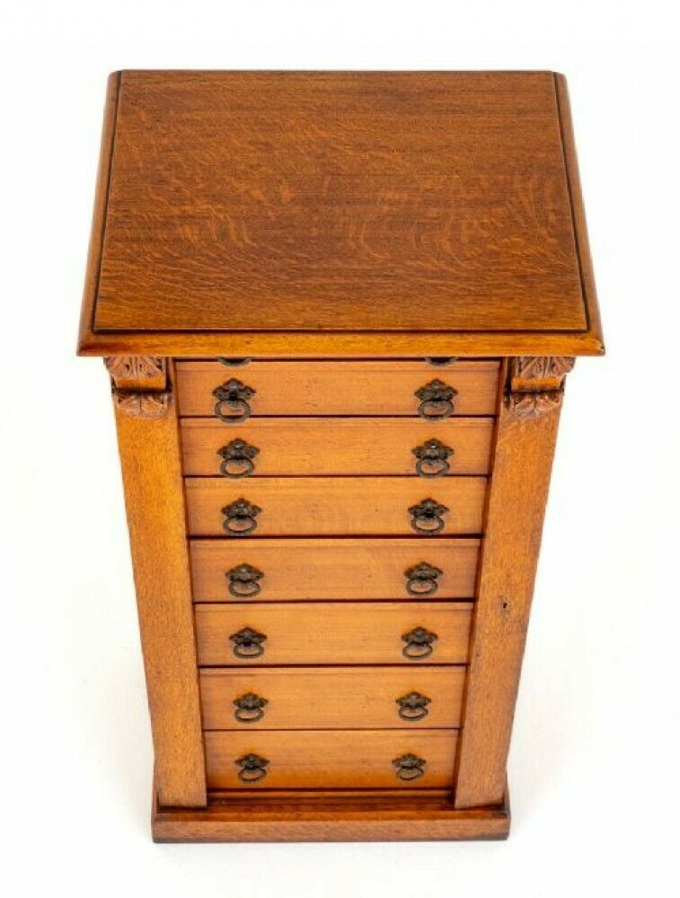 Period Victorian Wellington Chest Blonde Oak photo for sale