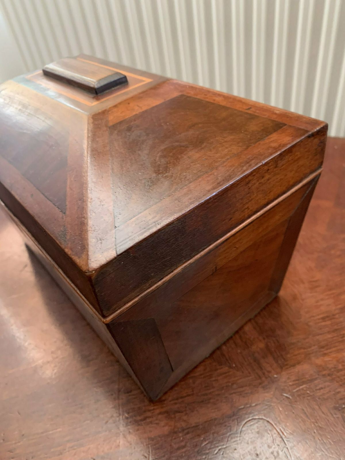 A Substantial Antique Victorian Sarcophagus Flame Mahogany Twin Tea Caddy photo furniture