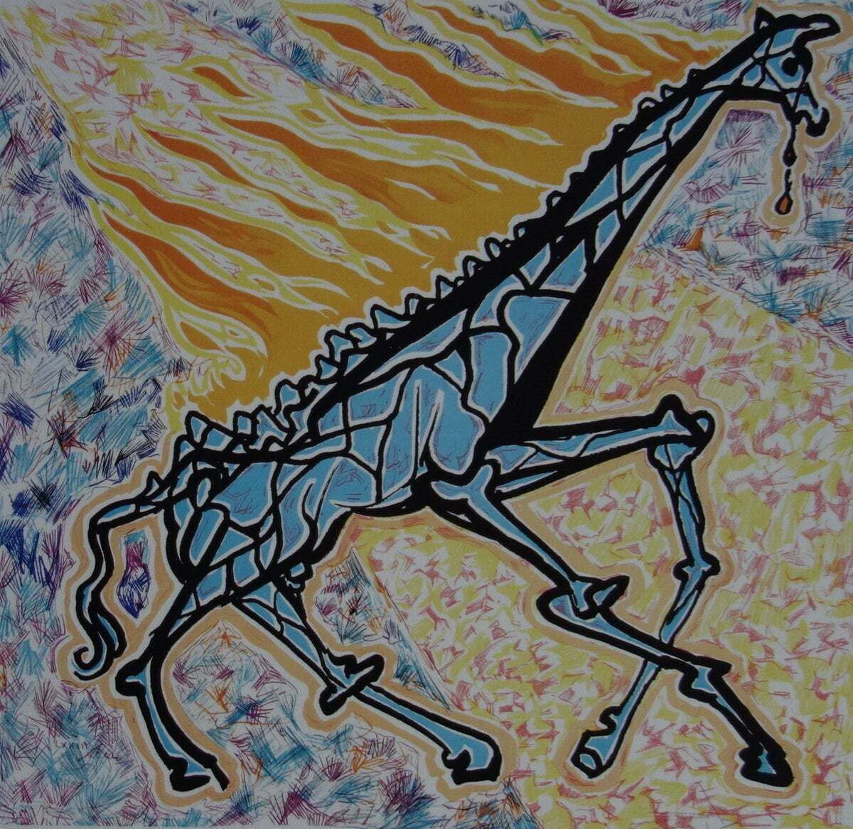 Fine Surrealist Limited Edition Print, Burning Giraffe, Salvador Dali, Signed & Numbered In Pencil photo furniture