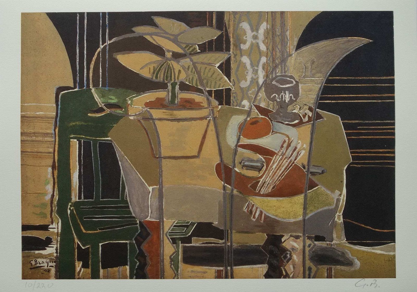 Fine Cubist Limited Edition Print – Still Life, Georges Braque, Signed & Numbered
