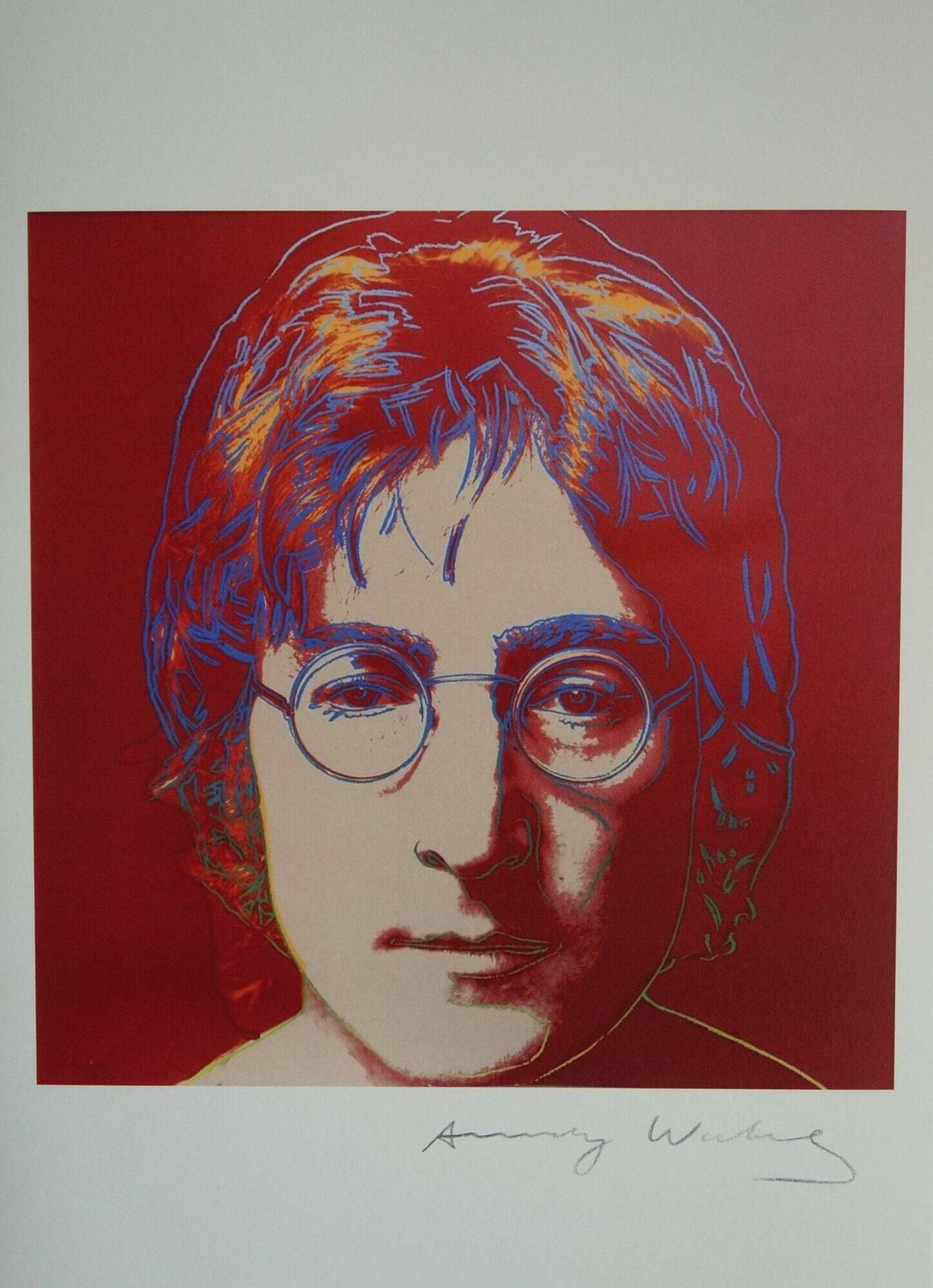 Fine Pop Art Andy Warhol Limited Edition Print – John Lennon, Signed Trial Proof