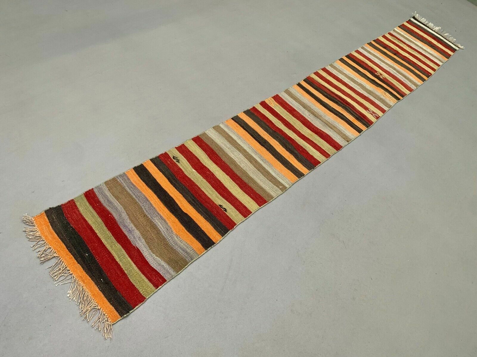 Old Turkish Narrow Kilim Runner 347x49 Cm Shabby Chic, Vintage Kelim photo Textiles