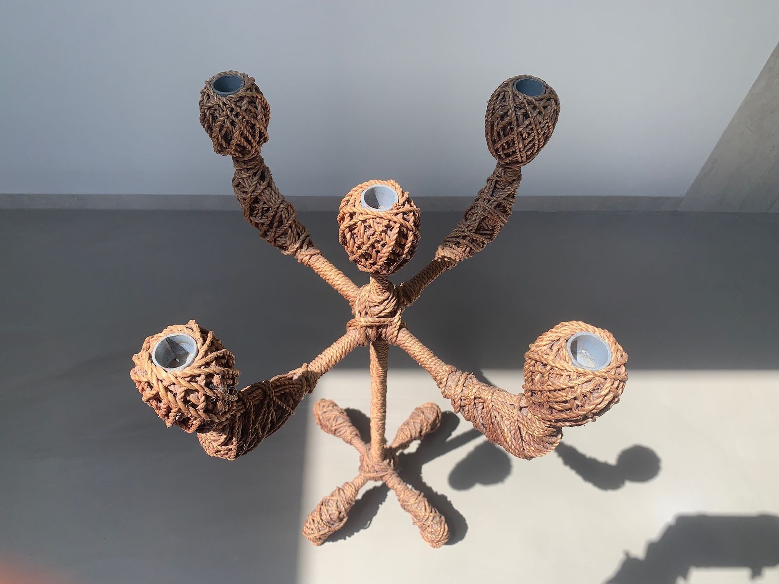 Extra Large Pair Of French Candelabras, 1950s In The Style Of Audoux Minet photo vinterior
