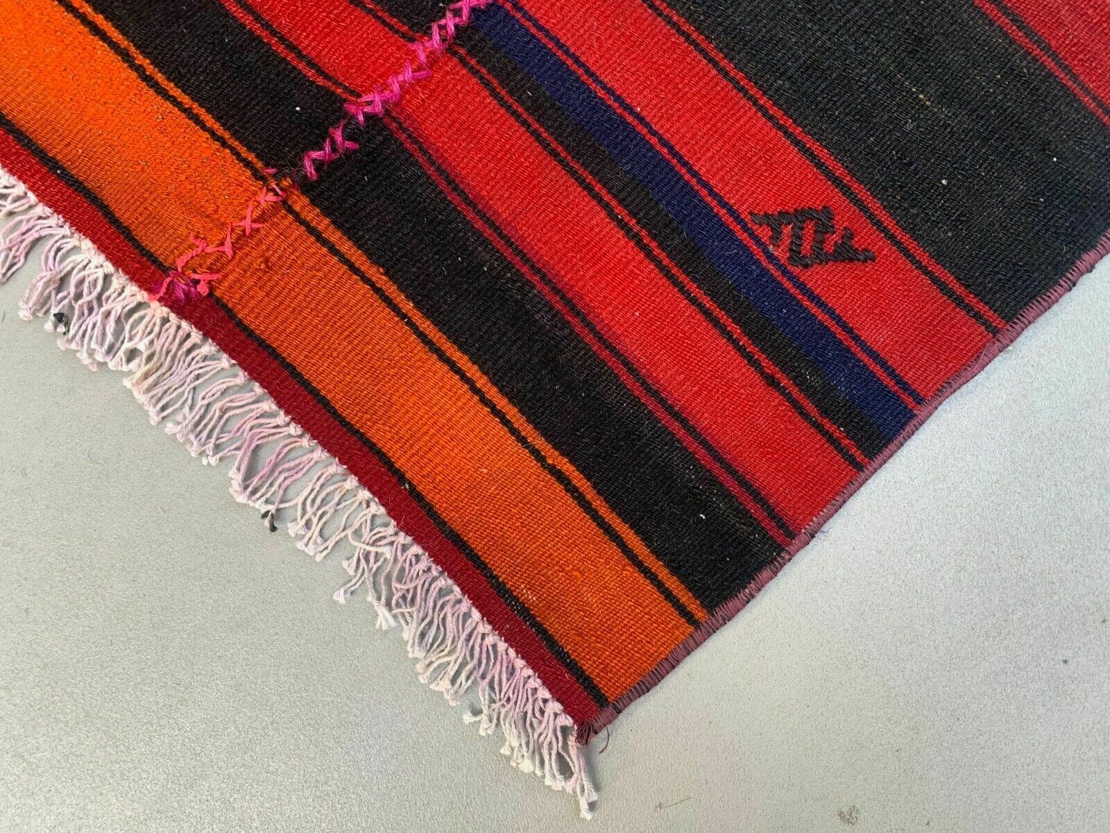 Old Turkish Narrow Kilim Runner 274x61 Cm Shabby Chic, Vintage Kelim photo vinterior
