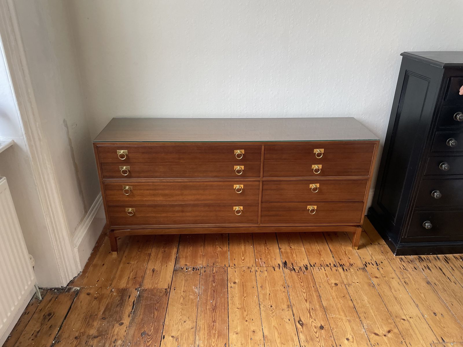 Mid Century G Plan Double Chest Of Drawers With Brass Handles, 1960 photo for sale