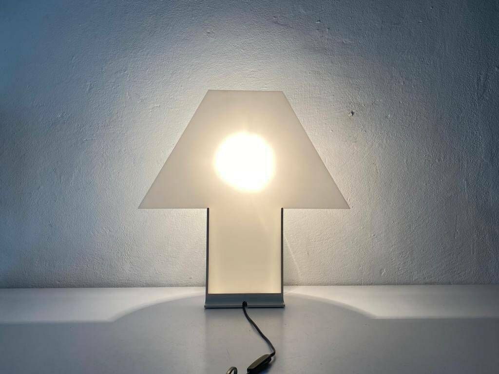 White Plexiglass Table Lamp By Mario Barbaglia & Marco Colombo For Paf Studio, 1980s, Italy photo furniture