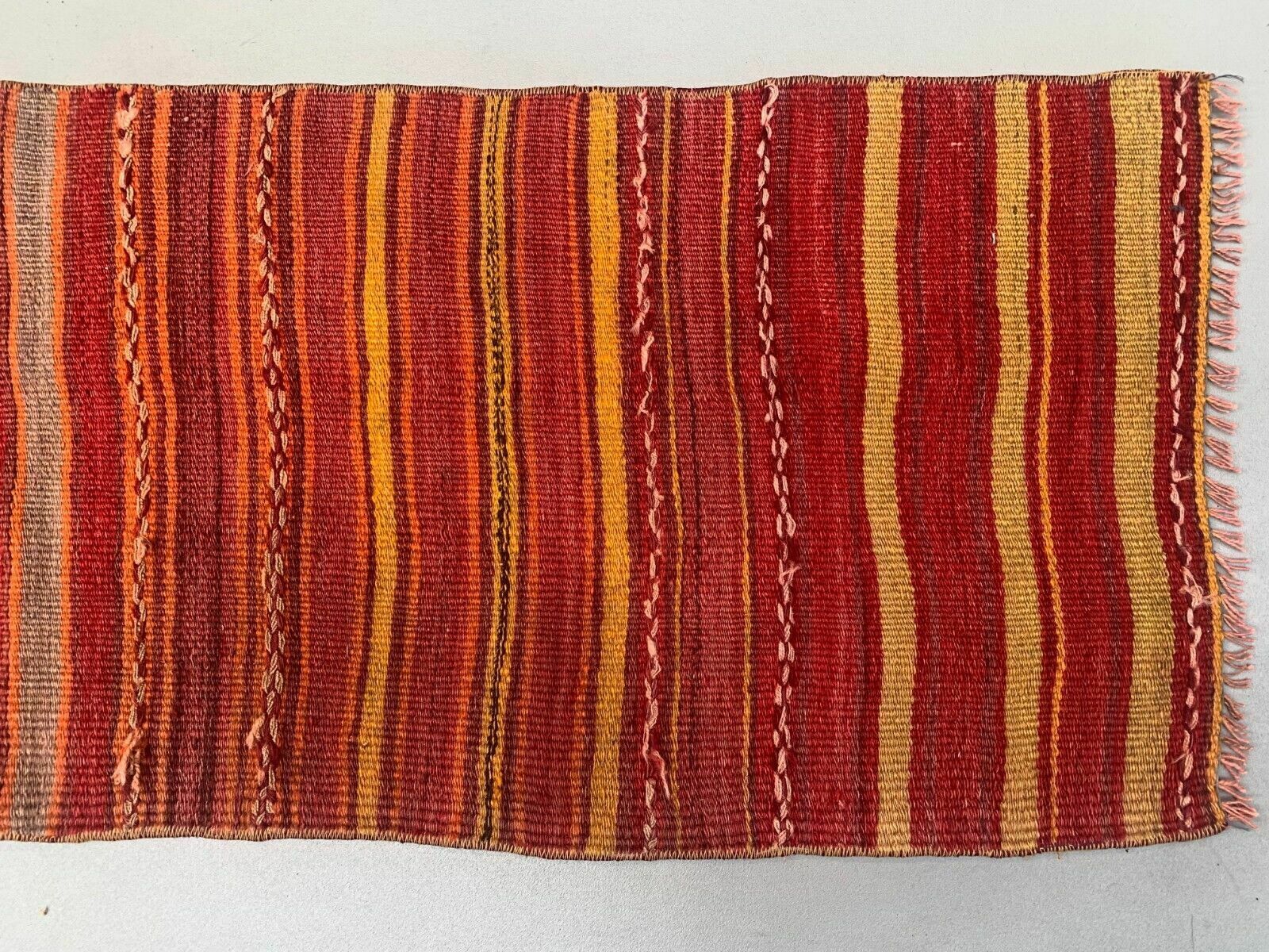 photo for sale Old Turkish Narrow Kilim Runner 320x53 Cm Shabby Chic, Vintage Kelim