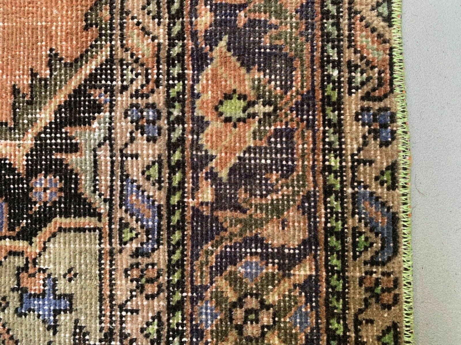 Distressed Turkish Narrow Runner 383x66 Cm Wool Vintage Tribal Rug photo 345.0
