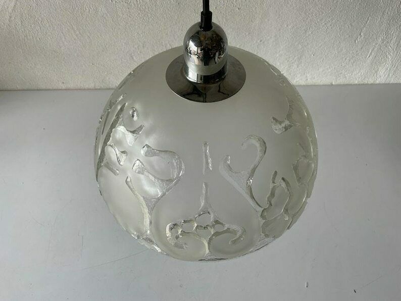 Peill Und Putzler 3 Dimensional Artwork On Heavy Glass Rare Ceiling Lamp, 1970s, Germany photo 1353.0