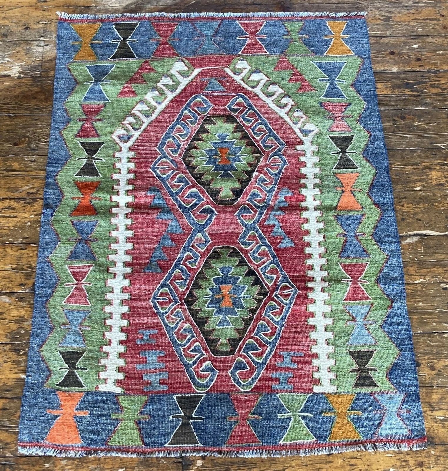Vintage Anatolian Kilim 1.26m X 0.90m photo Textiles