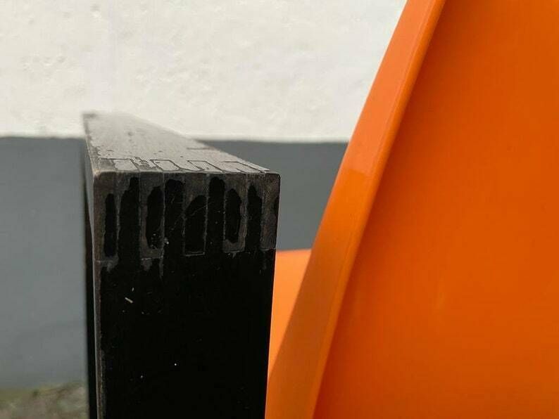 photo furniture Space Age Orange Plastic Seat And Wood Frame Pair Of Chairs By Möbel Mann, 1960s, Germany