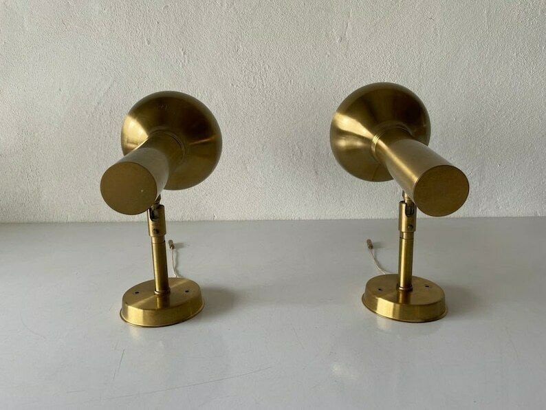 Rare Space Age Gold Metal Pair Of Sconces By Cosack, 1970s, Germany photo buy