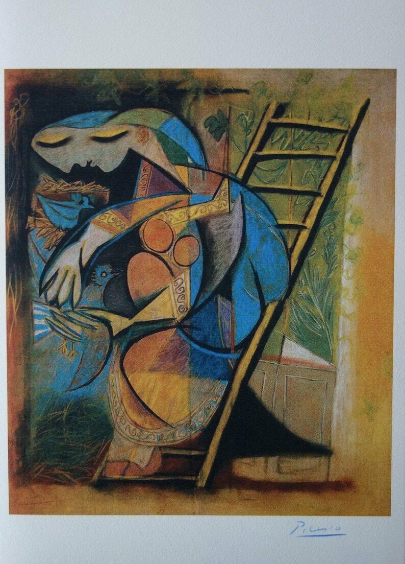 Rare Beautiful Cubist Print   Woman, Pablo Picasso, Signed & Stamped