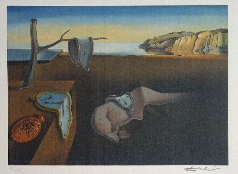 Fine Surrealist Limited Edition Print, Soft Melting Watch, Salvador Dali, Signed & Numbered In Pencil photo Art