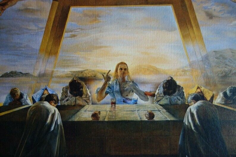 Fine Surrealist Limited Edition Print, Last Supper, Salvador Dali, Signed & Numbered In Pencil photo for sale