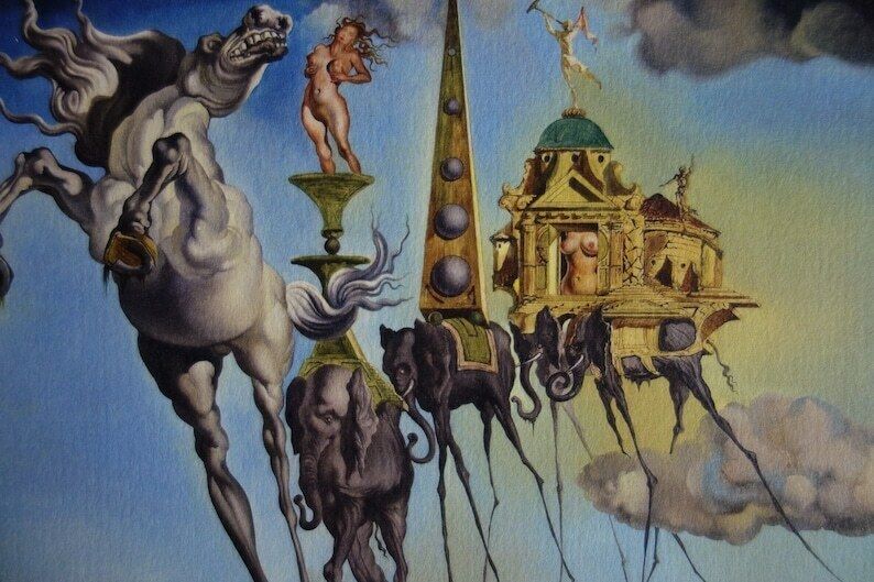 Fine Surrealist Limited Edition Print, Salvador Dali, Signed & Numbered In Pencil photo furniture