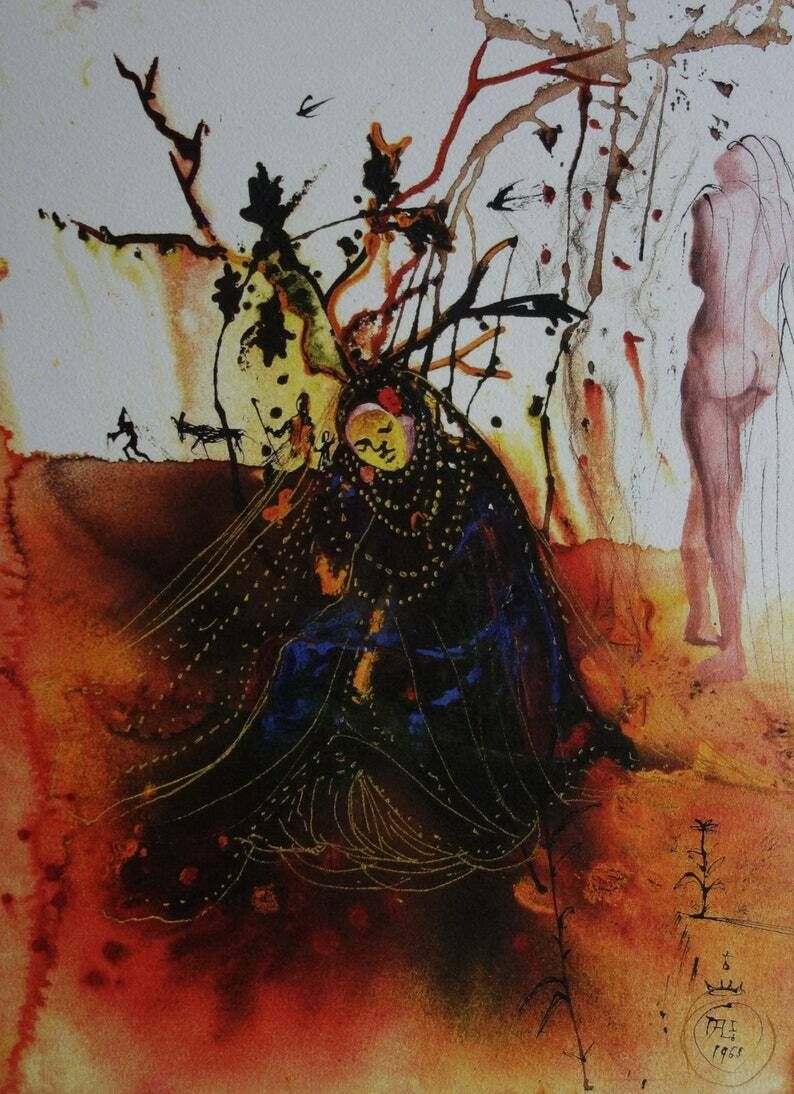 Fine Surrealist Limited Edition Print, Salvador Dali, Signed & Numbered In Pencil photo furniture