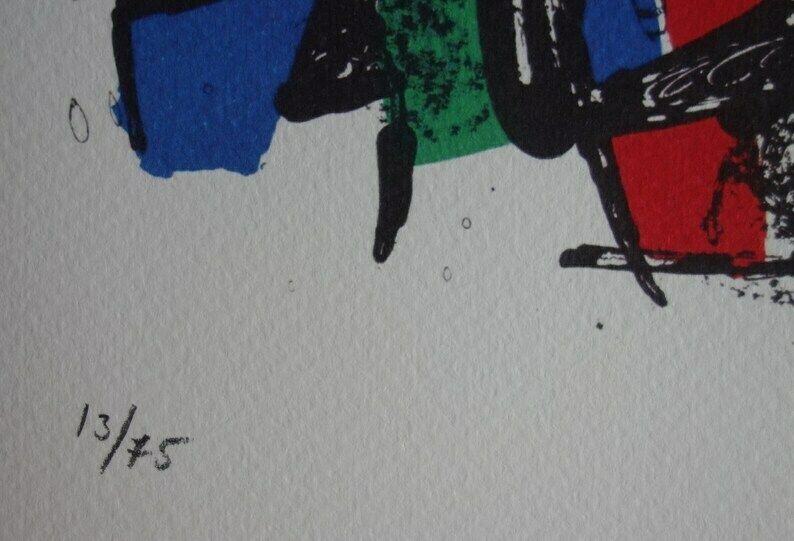 Fine Surrealist Limited Edition Print, Joan Miro, Signed & Numbered photo Art