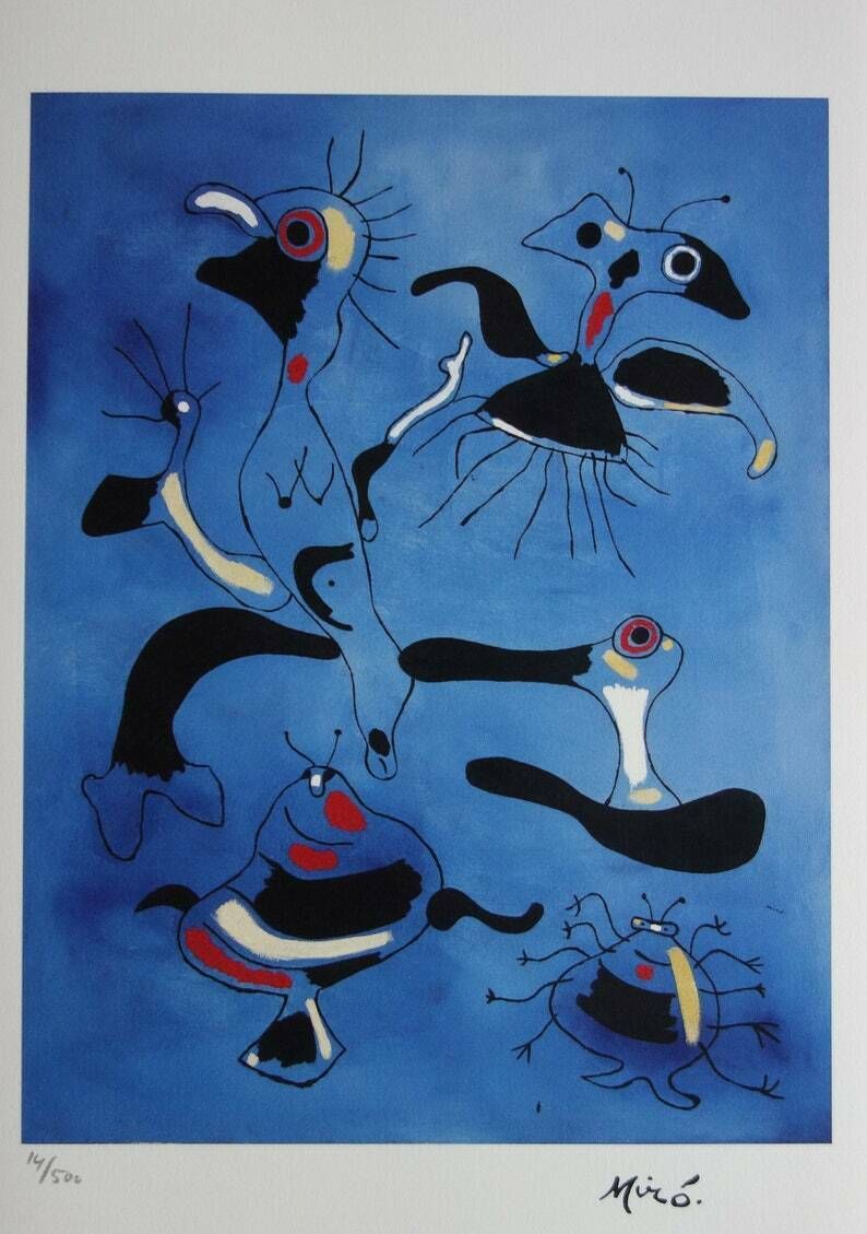 Fine Surrealist Limited Edition Print, Joan Miro, Signed & Numbered photo buy