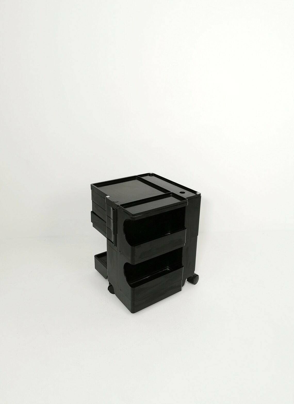 Space Age Black Boby Storage Trolley By Joe Colombo For Bieffeplast Italy 1970s