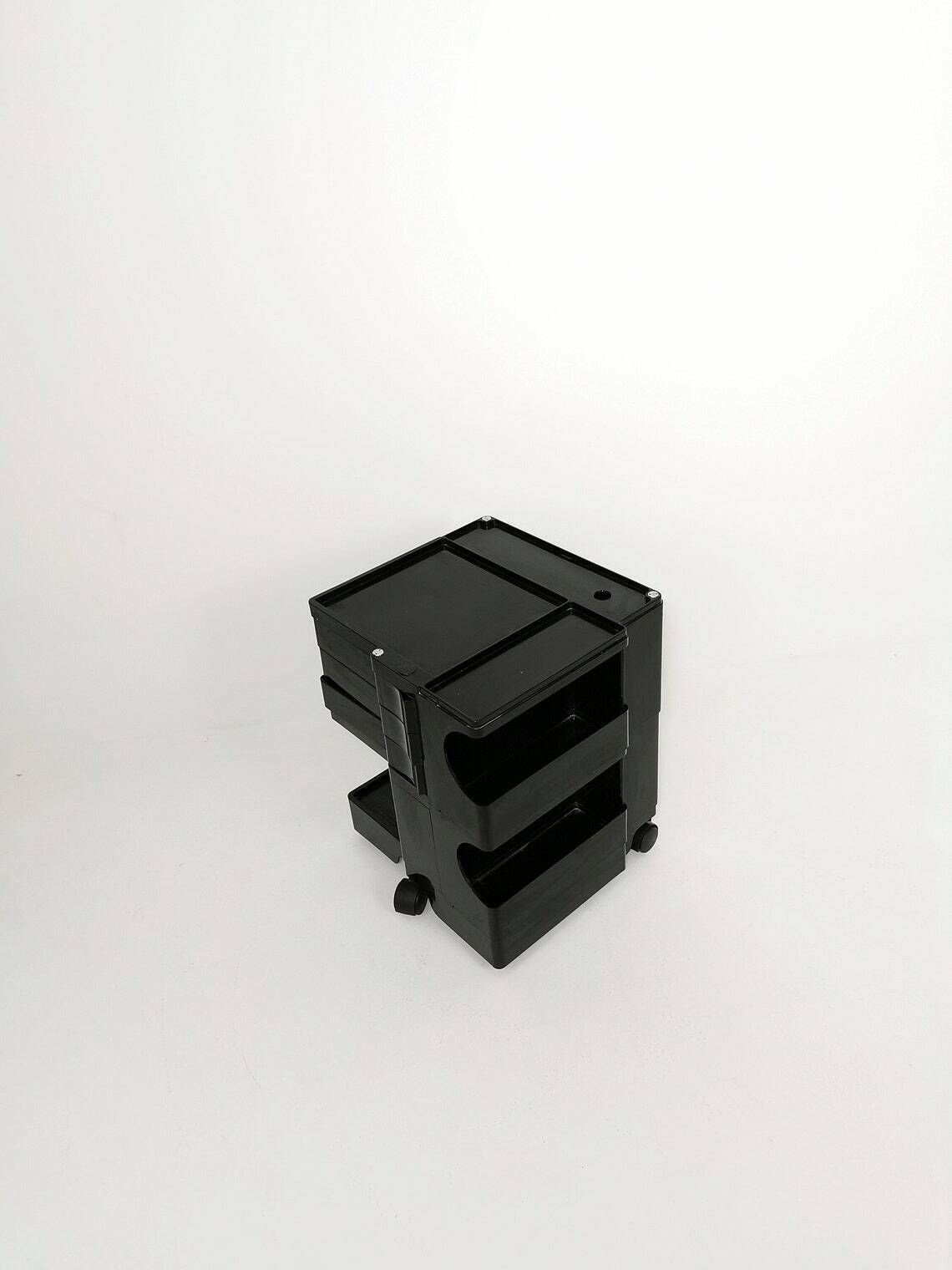 Space Age Black Boby Storage Trolley By Joe Colombo For Bieffeplast Italy 1970s photo furniture