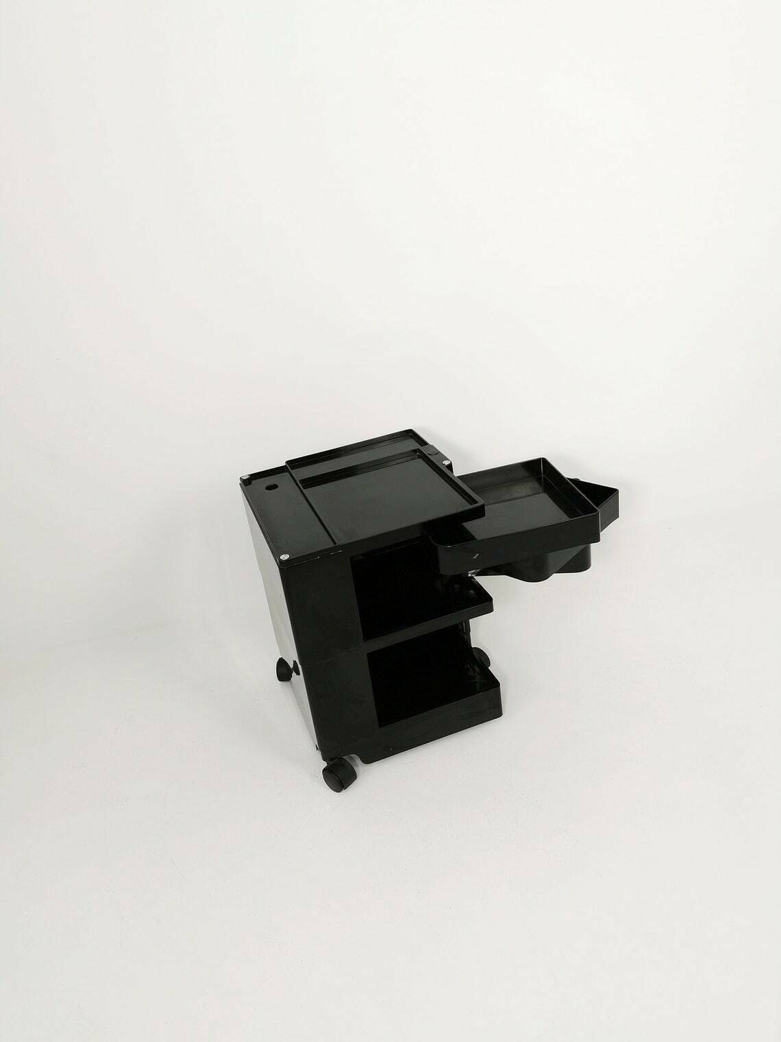 Space Age Black Boby Storage Trolley By Joe Colombo For Bieffeplast Italy 1970s photo buy