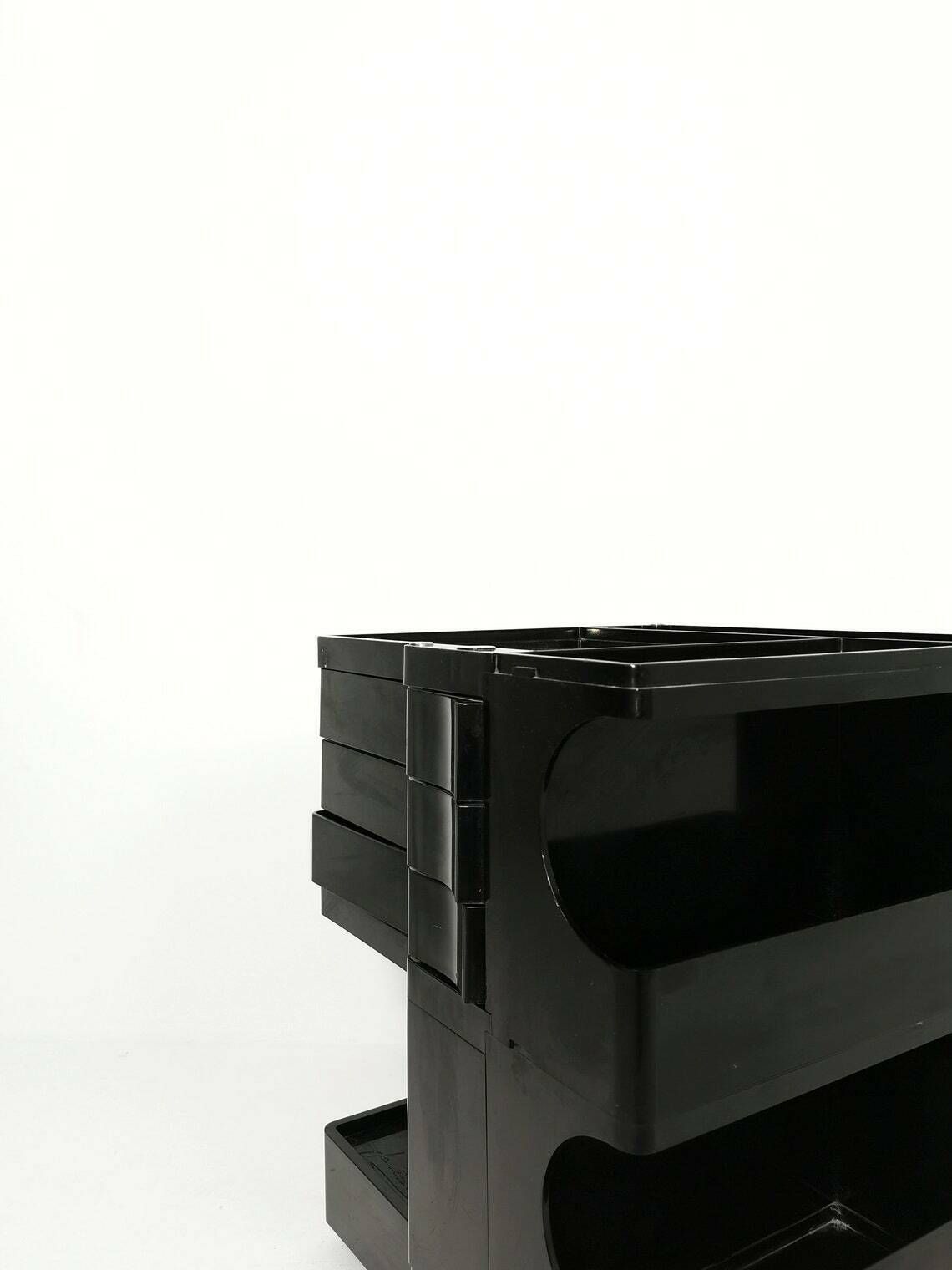 photo furniture Space Age Black Boby Storage Trolley By Joe Colombo For Bieffeplast Italy 1970s