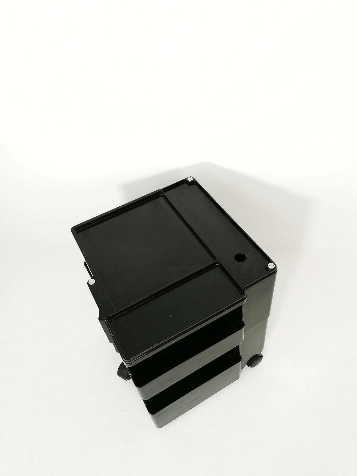 photo for sale Space Age Black Boby Storage Trolley By Joe Colombo For Bieffeplast Italy 1970s