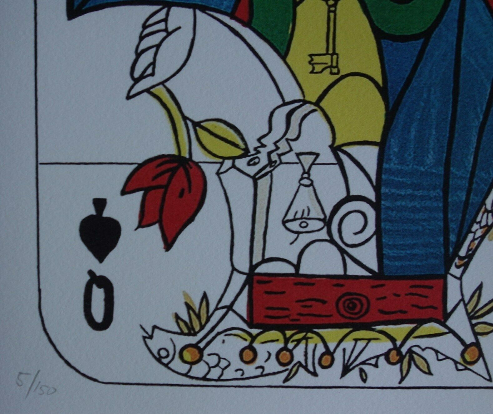 Fine Surrealist Limited Edition Print, Surreal Playing Cards   Queen   Spades, Salvador Dali, Signed & Numbered In Pencil photo Art
