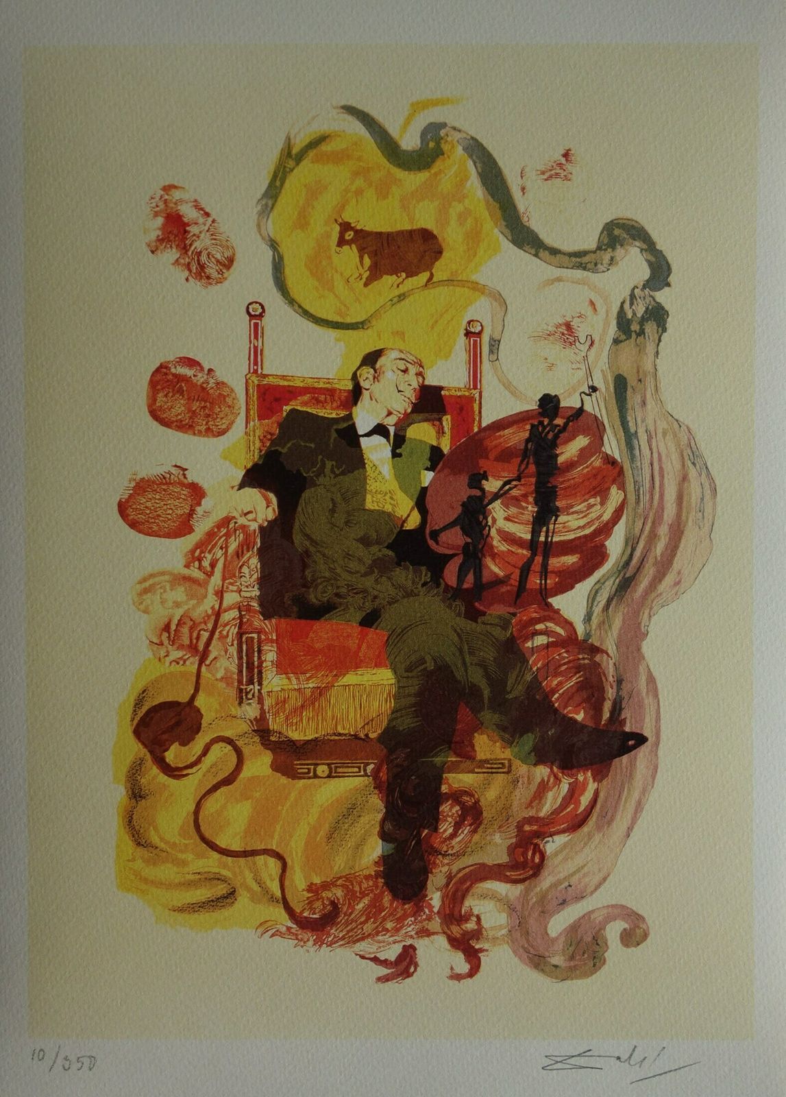 Fine Surrealist Limited Edition Print, Self Portrait, Salvador Dali, Signed & Numbered In Pencil photo vinterior