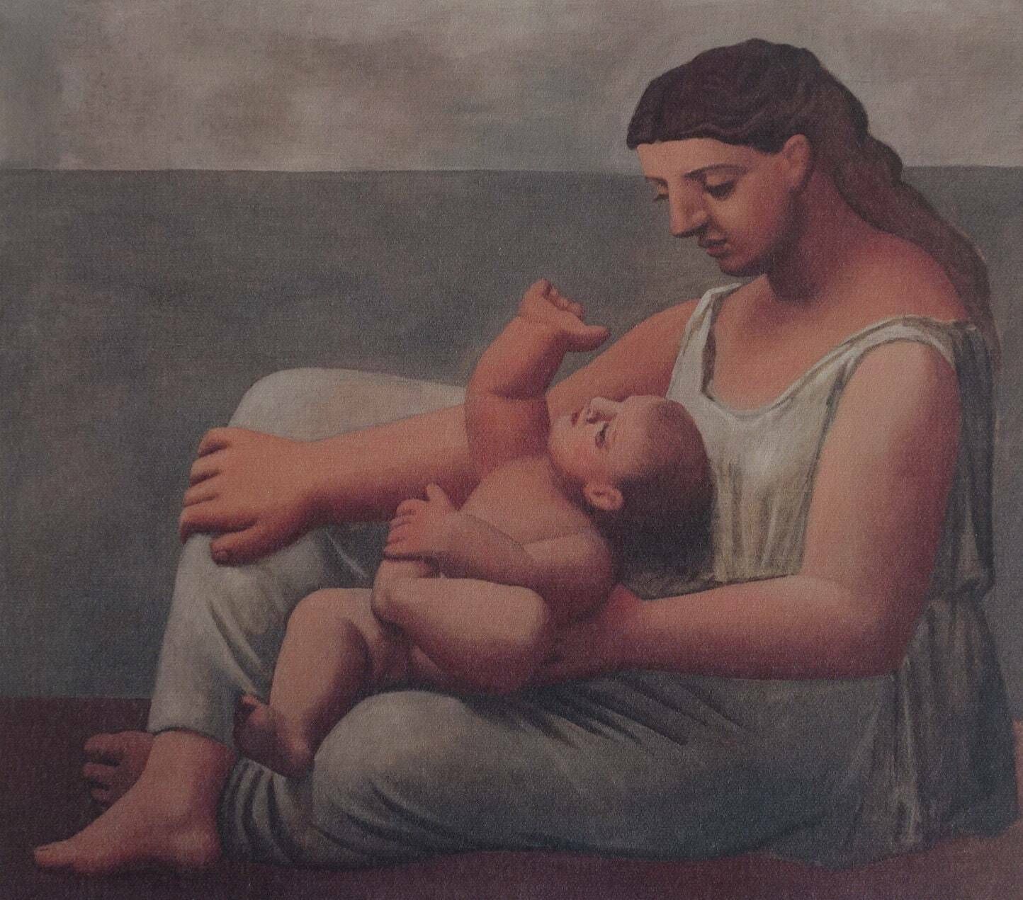 Fine Cubist Limited Edition Print   Rose Period Portrait Of Mother And Child, Pablo Picasso, Signed & Numbered photo furniture