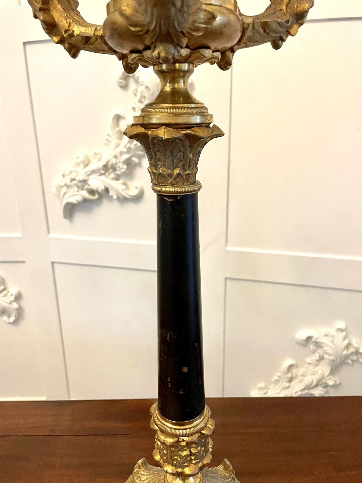 photo for sale Quality Pair Of Antique Regency Ornate Ormolu Four Arm Candelabra