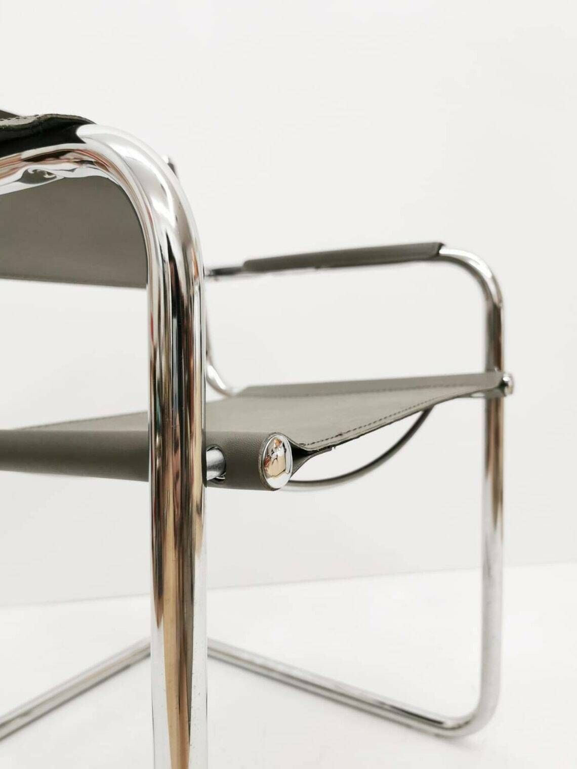 509.0 1 Of 2 Model Mg5 Centro Studi Desk Chair By Mart Stam & Marcel Breuer For Matteo Grassi, 1970s photo