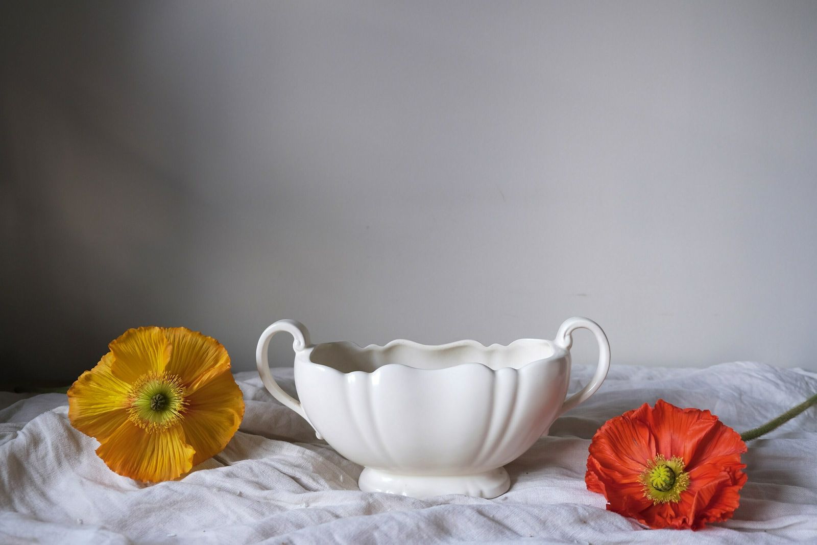 photo furniture Vintage Mantle Vase Extra Large With Twin Handle, Crown Devon Vase, Art Nouveau Vase