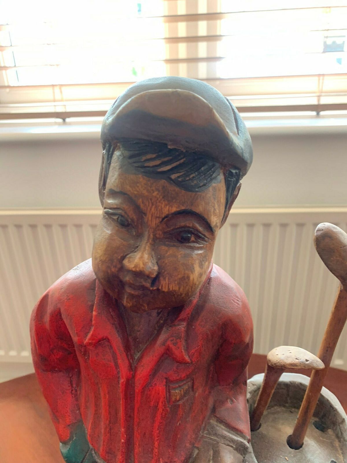 Introducing ‘Chip’ Art Deco Vintage Carved Wooden Golf Caddy/Mascot photo Home Decor